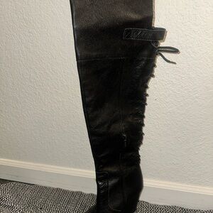 Circus by Sam Edelman Black Lace-Up Over-the-Knee Boot